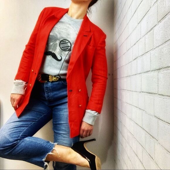 Vtg Louis Feraud Linen 2 Piece Blazer Set U4 - Picture 3 of 9